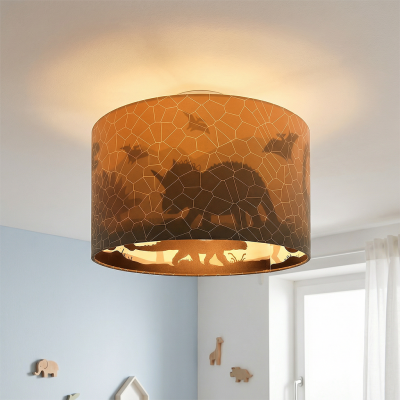 Modern loftlampe til børneværelse orange, Dino