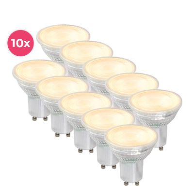 10-pak gennemsigtig GU10 LED spot Antonie, 3 Watt, 2700K (varm hvid)