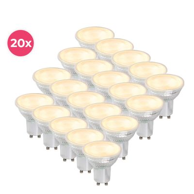 20-pak Transparent GU10 LED spot Antonie, 3 Watt, 2700K (varm hvid)