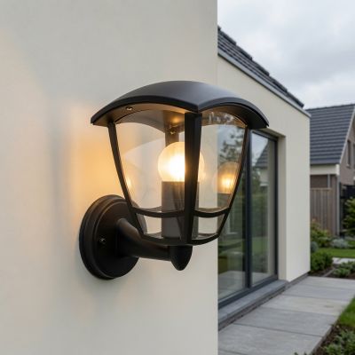 Sort udendørslampe klassisk, Sven, IP44