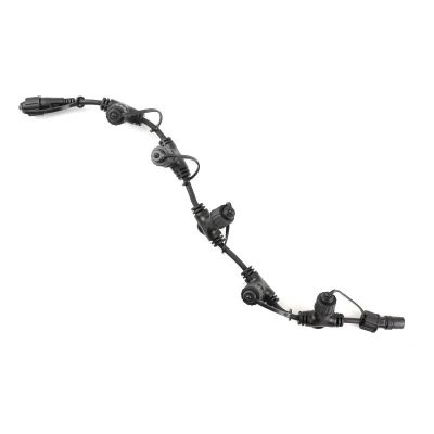 0,5m sort fordelerkabel, Med 5 udgange