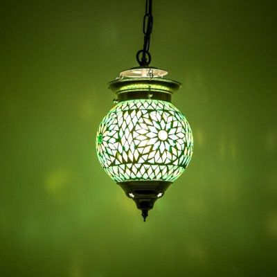 Grøn orientalsk pendler lampe mosaik, Nisrin