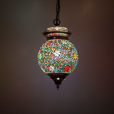 Multi-Farvet orientalsk pendler lampe mosaik, Nisrin