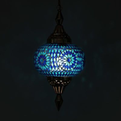 Blå orientalsk pendler lampe mosaik, Aicha