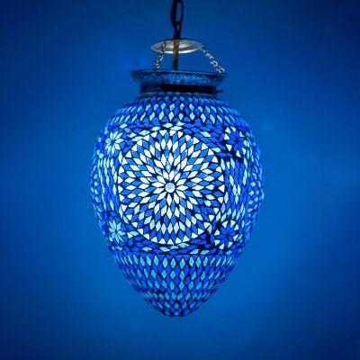 Blå orientalsk pendler lampe mosaik, Isa