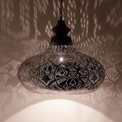 Sølv orientalsk pendler lampe filigran, Zina