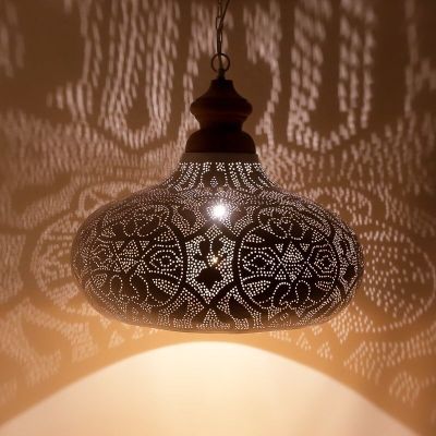 Hvid orientalsk pendler lampe filigran, Zina