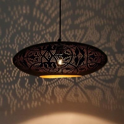 Sort orientalsk pendler lampe filigran, Zina