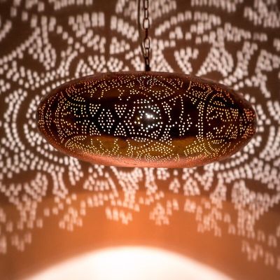 Kobber orientalsk pendler lampe filigran, Zina