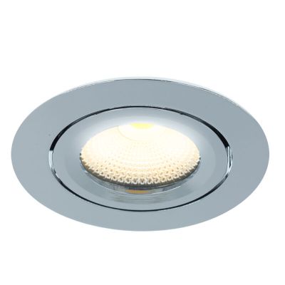 Krom indbygningsspot med 12V driver, Wimke, 5W, 2700K LED, IP44