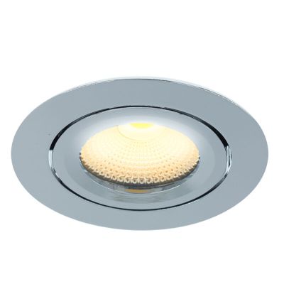 Krom indbygningsspot aluminium, Wimke, 5W, 3000K LED, IP44