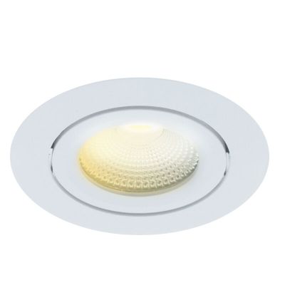 Hvid indbygningsspot aluminium, Wimke, 5W, dim to warm LED, IP44