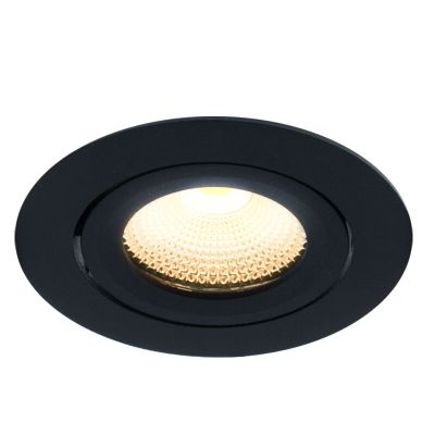 Sort indbygningsspot aluminium, Wimke, 5W, 2700K LED, IP44