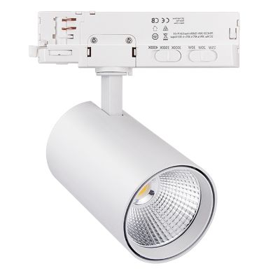 Hvid 3-faset lampe på lyseskinne, Rozina, 10W/20W/30W, white switch LED
