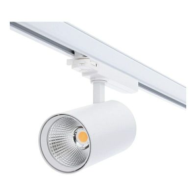 Hvid 3-faset skinnesystem spotlight aluminium, Rozina, 10W/20W/30W, hvid LED med afbryder