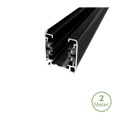 3-faset skinne, 2 meter, sort, Pro