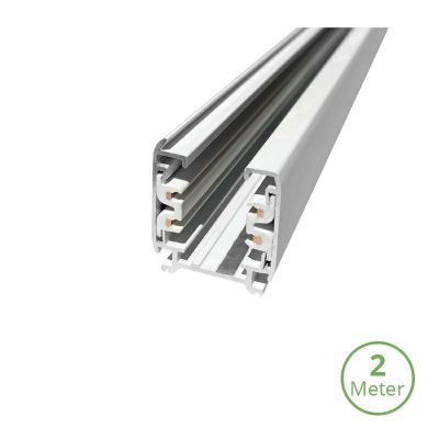 3-faset skinne, 2 meter, hvid, Pro