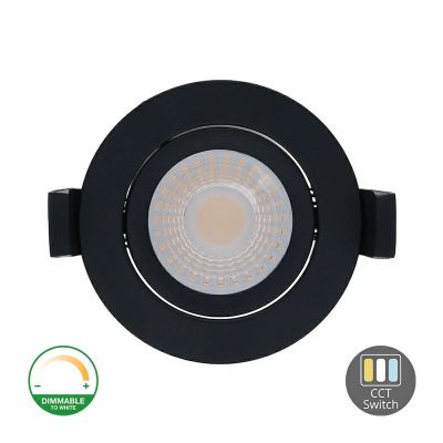Sort downlight aluminium, Maite, 7W, white switch LED, IP65