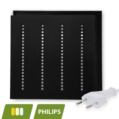 Sort Louvre LED panel 60x60 - 30W - hvid afbryder - UGR <16