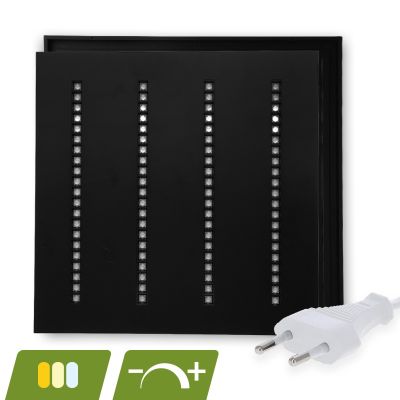 Sort Louvre LED panel 60x60 - 30W - hvid afbryder - dæmpbar - UGR <16