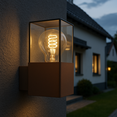 Modern udendørslampe rustfarvet, Sanel, IP44