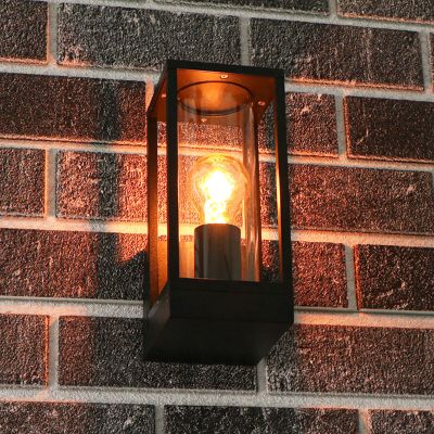 Sort modern udendørslampe aluminium, Nadja, IP44