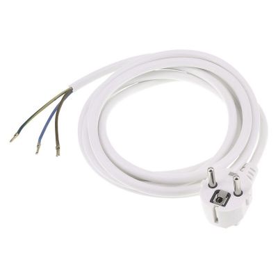 Q-Link jordforbindelseskabel, 2500w 3 x 1,0 mm. 2,5 m hvid