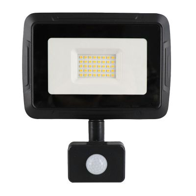 Sort projektør med sensor aluminium, Miro, 30W, 3000K LED, IP65