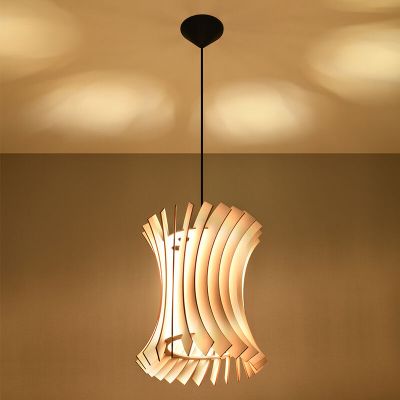 Træ pendler lampe brun, Goran