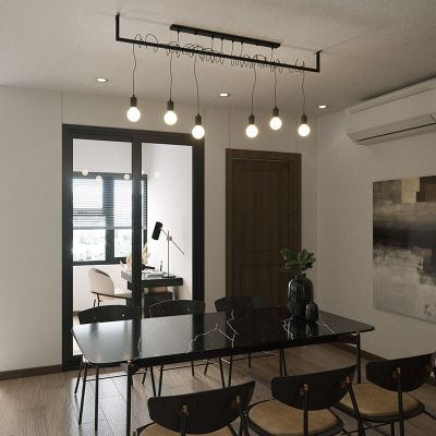 Stål pendler lampe sort, Lauraine