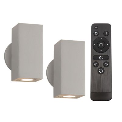 2 up down væglamper Rudy, 12V, med tilslutningssæt og fjernbetjening