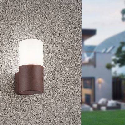 Rustfarvet udendørslampe modern, Fjelso, IP44
