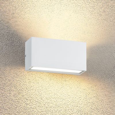 Hvid udendørslampe modern, Seby, 10W, 3000K LED, IP65