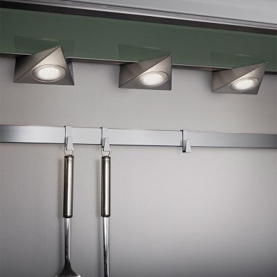 Nikkel køkkenskabsbelysning metal, Zerdali, 3W, 3000K LED, med brytare