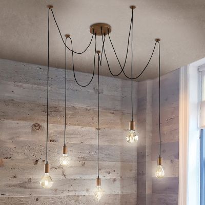 Kobber pendler lampe retro, August