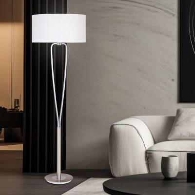 Nikkel gulv lampe modern, Lola, med brytare