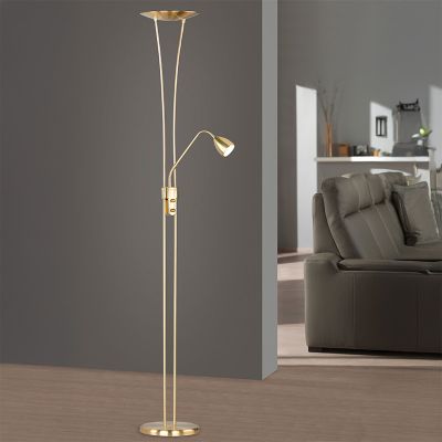 Messing gulv lampe klassisk, Stijn, 20W, 3000K LED, med brytare