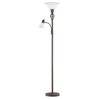 Rustfarvet gulv lampe klassisk, Eleonora, med brytare