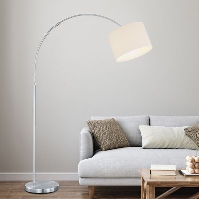 Nikkel gulv lampe metal, Ledbury, med brytare