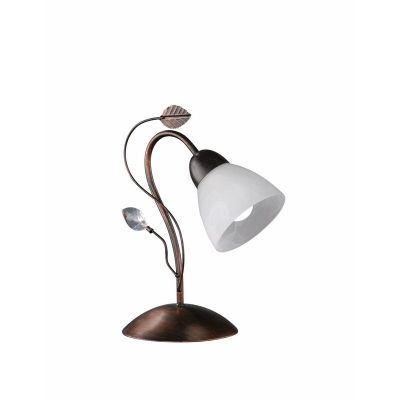 Rustfarvet bordlampe klassisk, Astrid, med brytare
