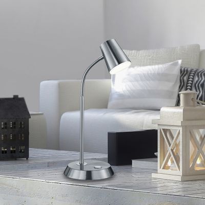 Nikkel bordlampe glas, Laysha, 4,7W, 3000K LED, med brytare