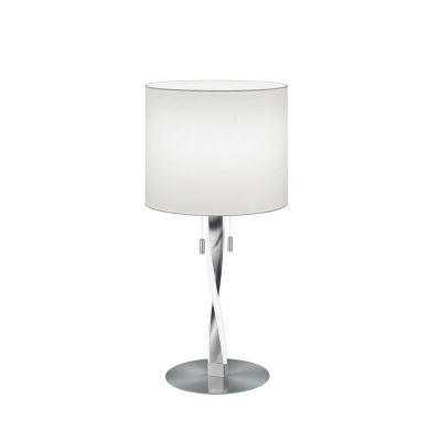 Nikkel bordlampe modern, Ramten, 3W, 3000K LED, med dra i brytare