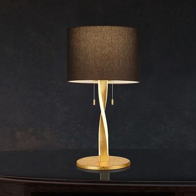 Guld bordlampe modern, Ramten, 3W, 3000K LED, med dra i brytare