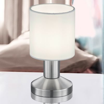 Nikkel bordlampe metal, Nordby, med brytare