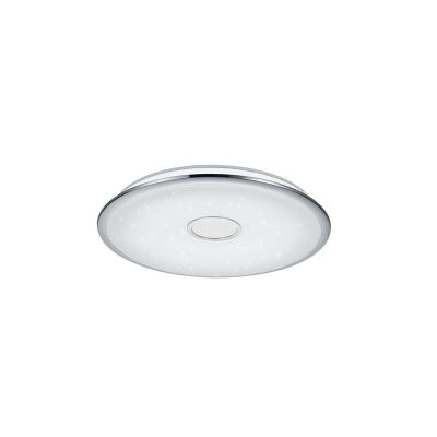 Krom plafond glas, Yailee, 100W, varm til kold hvid justerbar LED, med fjärrkontroll
