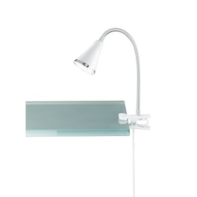 Hvid klemmespot plast, Taimi, 3,8W, 3000K LED, med brytare