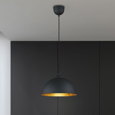 Sort pendler lampe metal, Lyndee