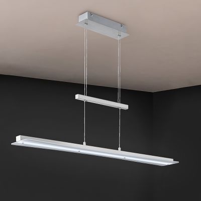 Nikkel pendel lampe spisebord modern, Port, 18W, varm til kold hvid justerbar LED