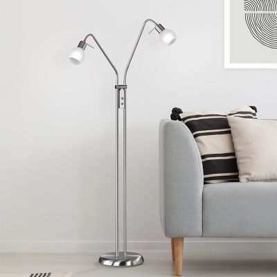 Nikkel gulv lampe modern, Benita, med brytare