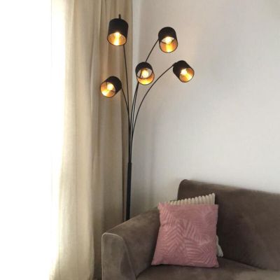 Sort gulv lampe modern, Koge, med brytare